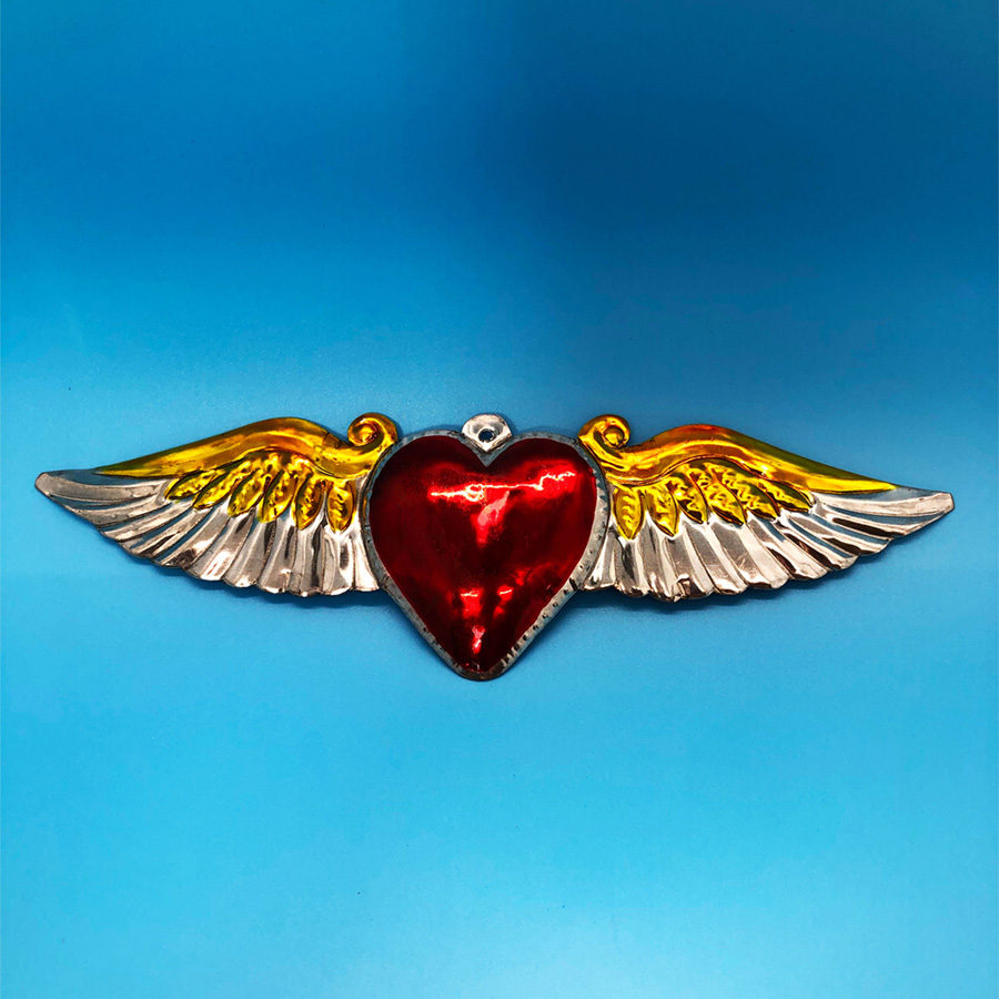 red hearts with wings